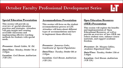 October 2024 - Faculty Professional Development Series October 2024 - Faculty Professional Development Series