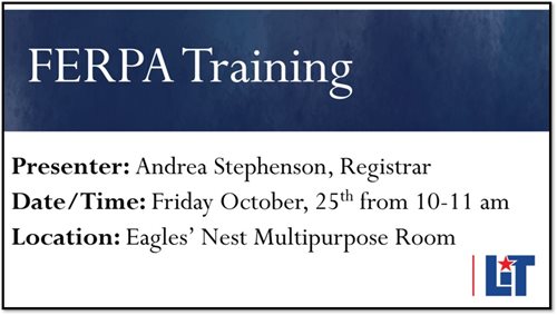 October 25, 2024 - FERPA Training October 25, 2024 - FERPA Training
